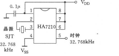 The application circuit of HA7210 programmable crystal oscillator