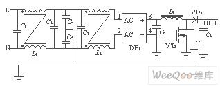 The filter circuit of the output return circuit