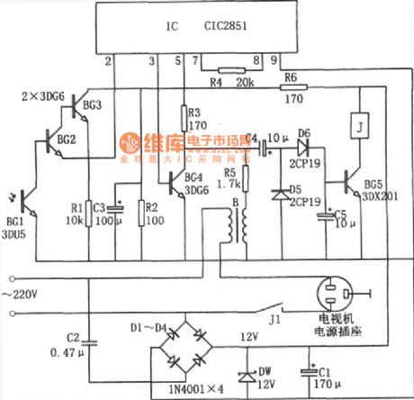 energy saving remote shutdown control of television circuit(CIC2851)