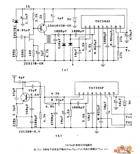 The TA7344P typical application circuit