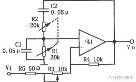 Narrow-band filter circuit with the adjustable Q value and frequency