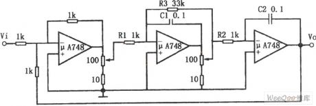 Frequency adjustable bandpass filter circuit