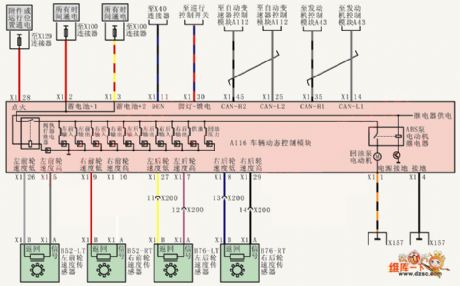 Shanghai Buick Royaum V63.6L car TCS/BAS circuit diagram(1)