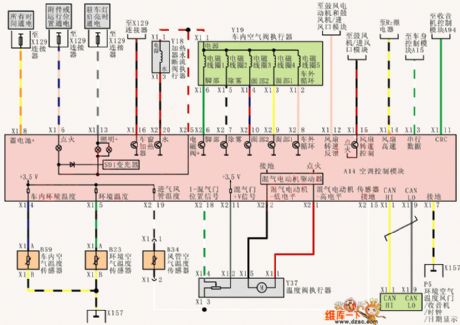 Shanghai Buick Royaum V63.6L car air conditioning system circuit diagram(1)