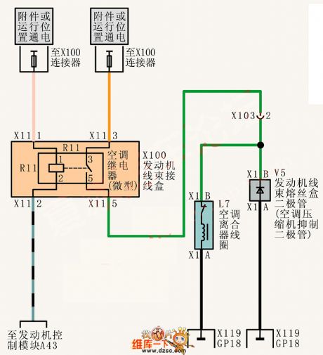 Shanghai Buick Royaum V63.6L car air conditioning system circuit diagram(2)