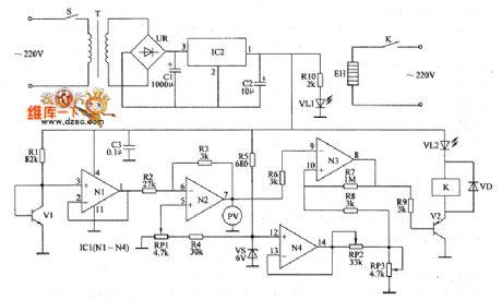 the circuit of the temperature controller(13)