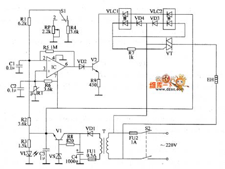 the control circuit of the temperature controller(12)