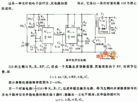 The 555 pulse electric therapeutic apparatus circuit