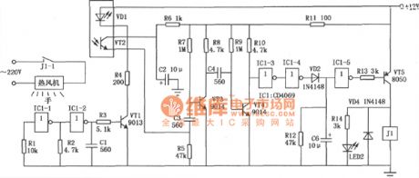 Infrared remote control heat release column circuit