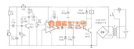 Non-two-wire system sound and light control stairs delay switch circuit(1)