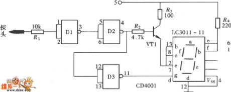 Text displaying logic pen 4 circuit diagram composed of gate circuit