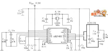 The typical application circuit diagram of nRF401