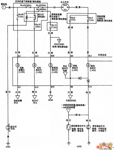 The Guangzhou-Honda instrument system circuit