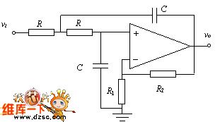 Second order active low-pass filter circuit