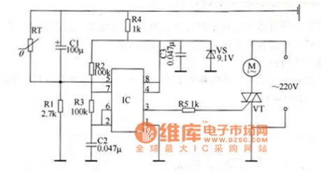 The electric adjuster circuit of temperature control fans
