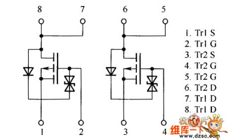 Field-effect transistor SP8J1、SP8J2、SP8J3、SP8J5 internal circuit