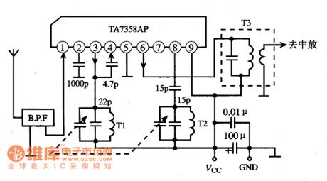 TA7358P, TA7358AP and TA7358F--the integrated circuit of modulate high frequency