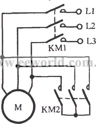 Simple three-phase motor short braking circuit