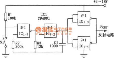 CD4001 single channel modulator circuit