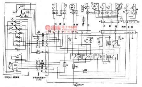 The Shanghai air-conditioning system circuit of Nanjing Iveco A40.10 light car (middle-roof)