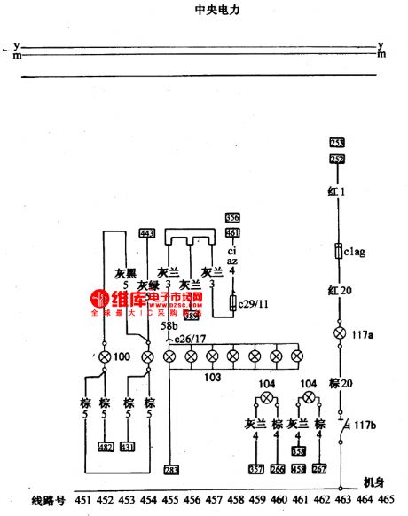 The license lamp and instrument lamp wiring circuit of Santana 2000(gasoline injection engine)