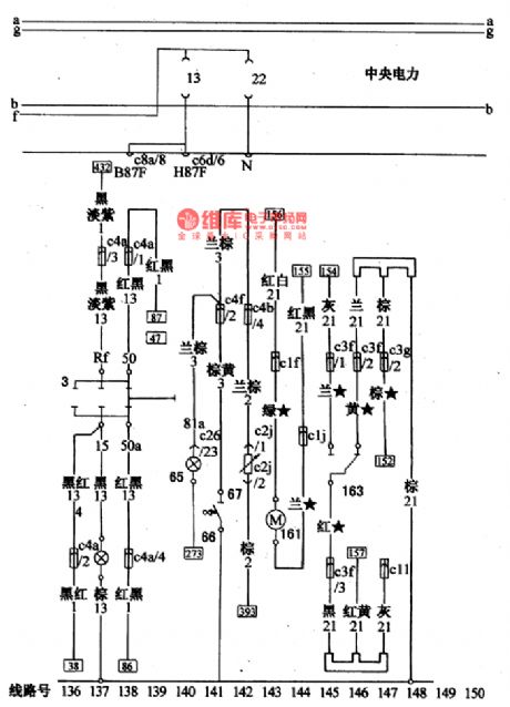 The indicator and alarm lamp connection circuit of Santana 2000 (gasoline injection engine)