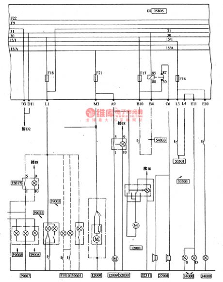 The ceiling lamp, internal lamp, warm air and signal circuit of Nanjing Iveco light car
