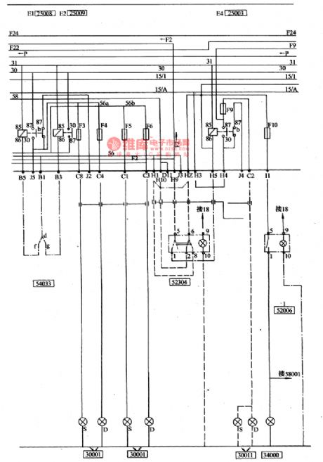 The headlight and fog light circuit of Nanjing Iveco light car