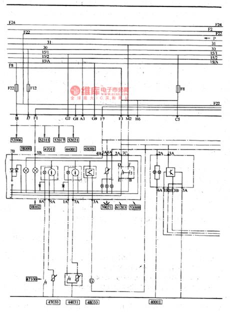 The instrument and indicator circuit of Nanjing Iveco light car