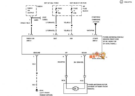 Mazda 94TAURUS electrical antenna circuit diagram