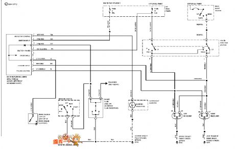 Mazda 94TAURUS(with DRL)headlight circuit diagram