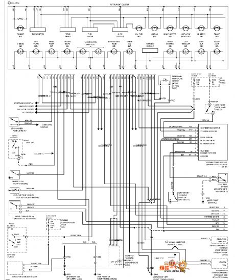 Mazda 94TAURUS(3.2L, SHO)instrument panel circuit diagram