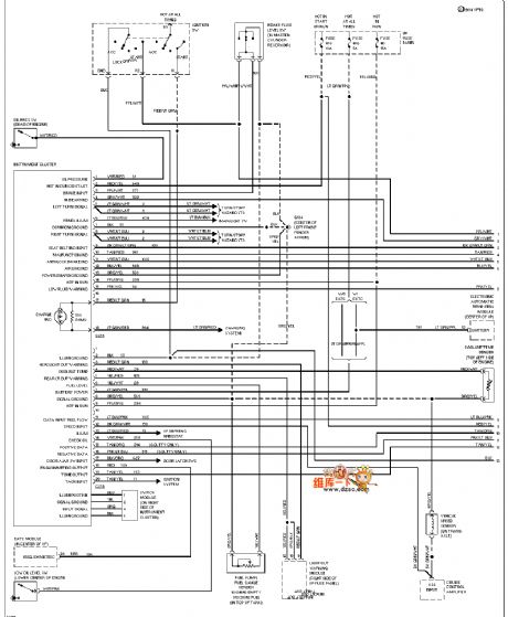 Mazda 94TAURUS(3.8L)electronic instrument panel circuit diagram