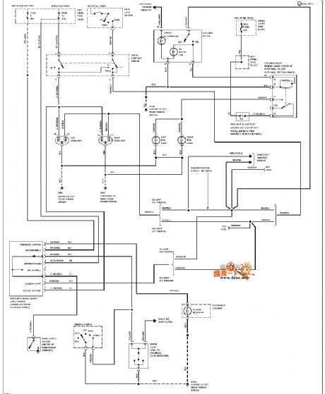 Mazda 94TAURUS(with DRL)headlight fog lamp circuit diagram