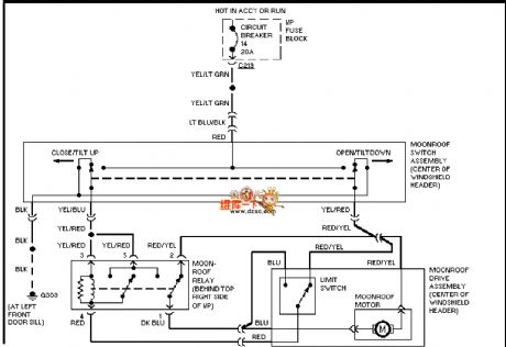 Mazda 95TAURUS electrical ceiling circuit diagram