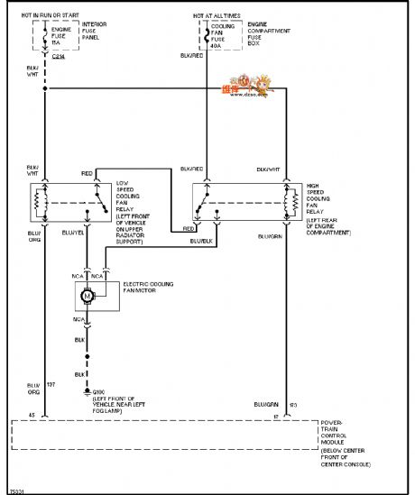 Mazda 96PROBE fan in air conditioner circuit diagram