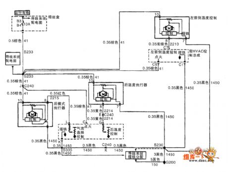 The HVAC control assembly, rear mode exetutor and temperature executor circuit of Shanghai GM Buick-MPV(GL8)