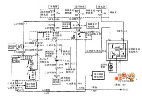 The HVAC control assembly and air blower motor control unit circuit of Shanghai GM Buick-MPV(GL8)