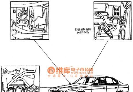 BMW7 series anti-theft component location circuit