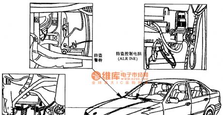 BMW3 series anti-theft component location circuit