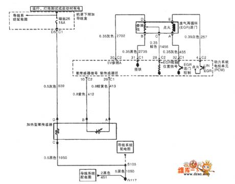 The 3.0L engine emission recycle and power system control unit circuit of Shanghai GM Buick-MPV (GL8)