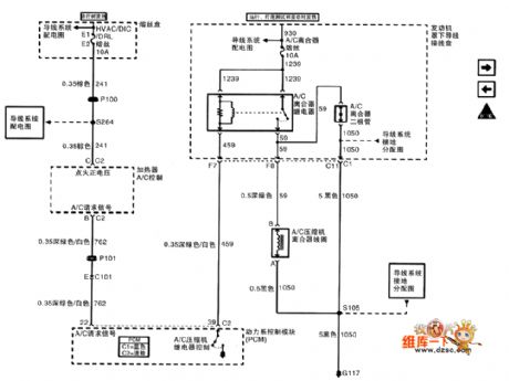 The 2.5L engine air-conditionting compressor control circuit of Shanghai GM Buick-MPV (GL8)