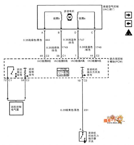 The 2.5L engine idle speed valve and oil level sensor circuit of Shanghai GM Buick-MPV (GL8)