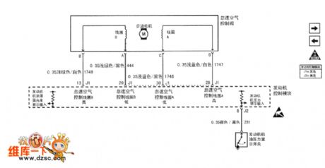 The 2.0L(L34) engine idle speed air control, oil position switch and pressure display circuit