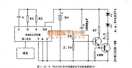 SAAl250 (TV) infrared remote control launch circuit