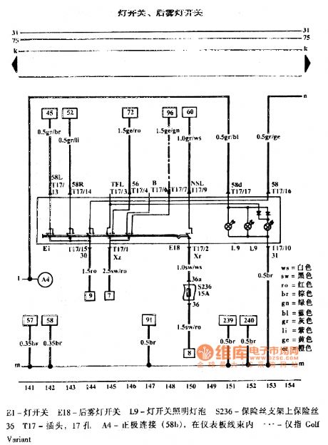 Golf Bora Car Light Circuit