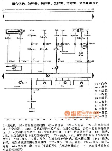 Golf Bora Instrument Cluster Circuit