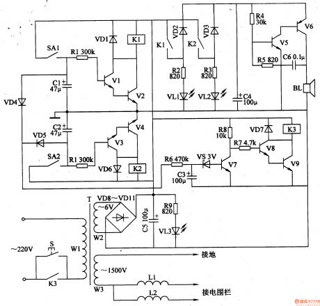 Electric fence control circuit 5