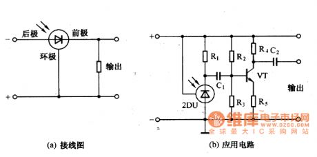 2DU photosensitive diode application circuit