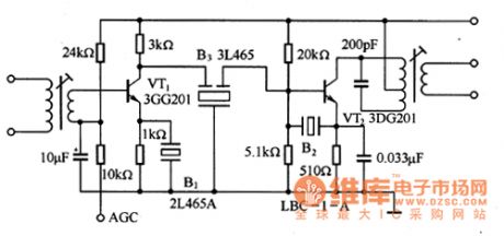 Transistor radio application circuit of the ceramic filter